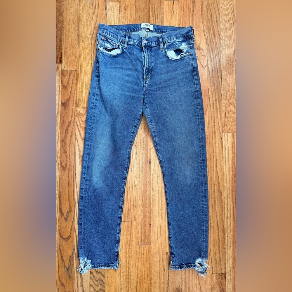 AGOLDE Toni Mid Rise Ankle Straight Jeans in Stratosphere 29